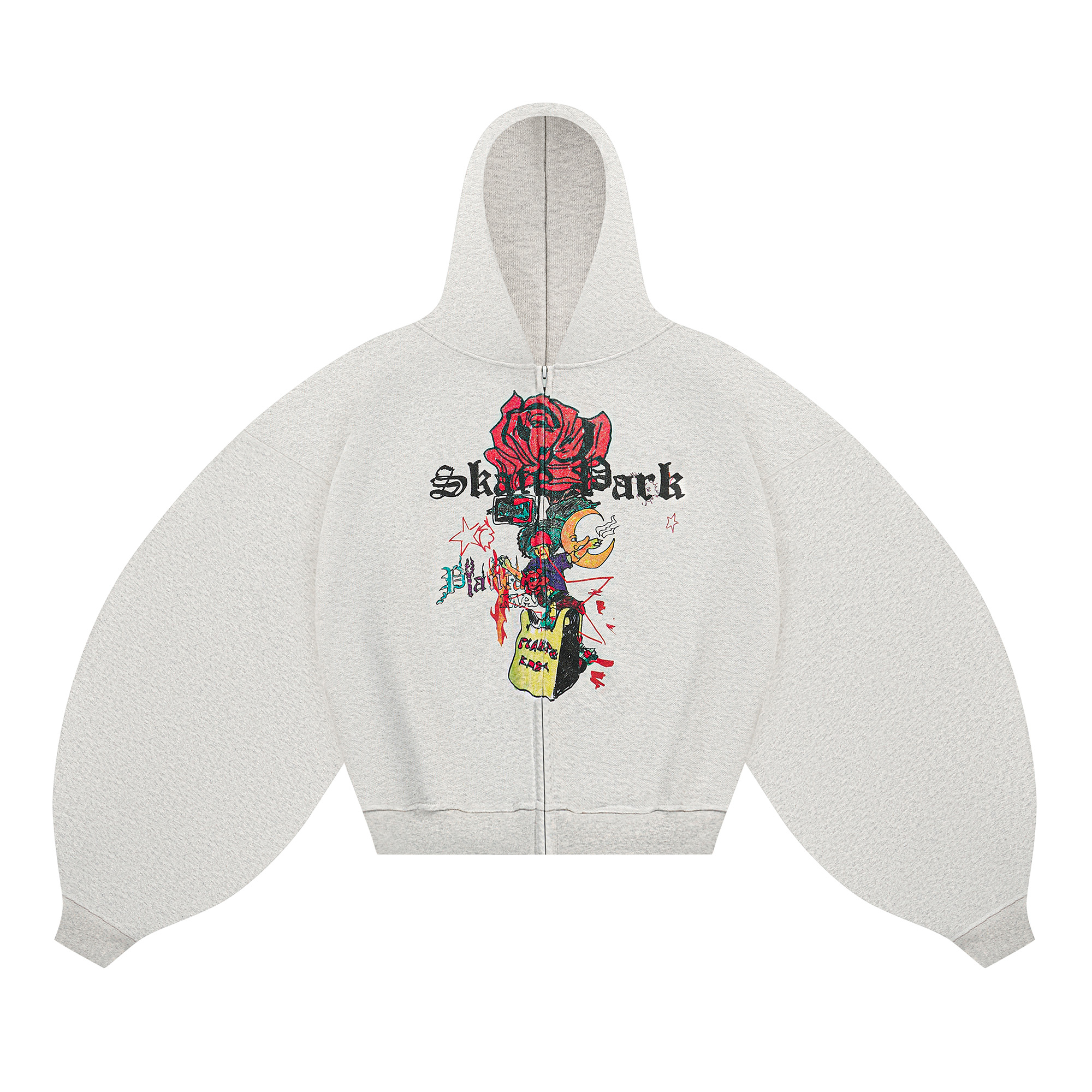PUNK ROSA ZIP HOODIE - 400 GREY