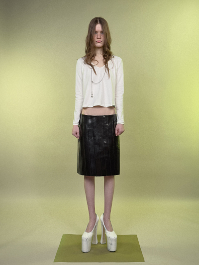 VINYL LEATHER SKIRT
