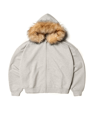 OPYSHKA BISCUIT ZIP HOODIE 470-VANILLAGREY VELVET